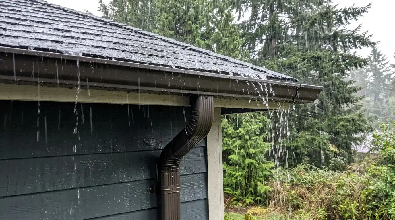 Gutter Cleaning work on a house in Tacoma, Washington