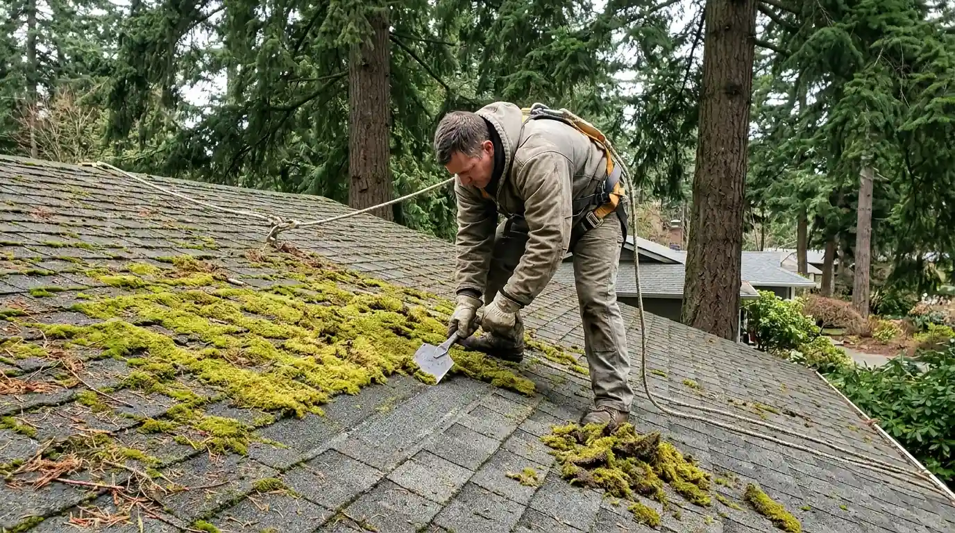 Attic Ventilation work on a house in Tacoma, Washington