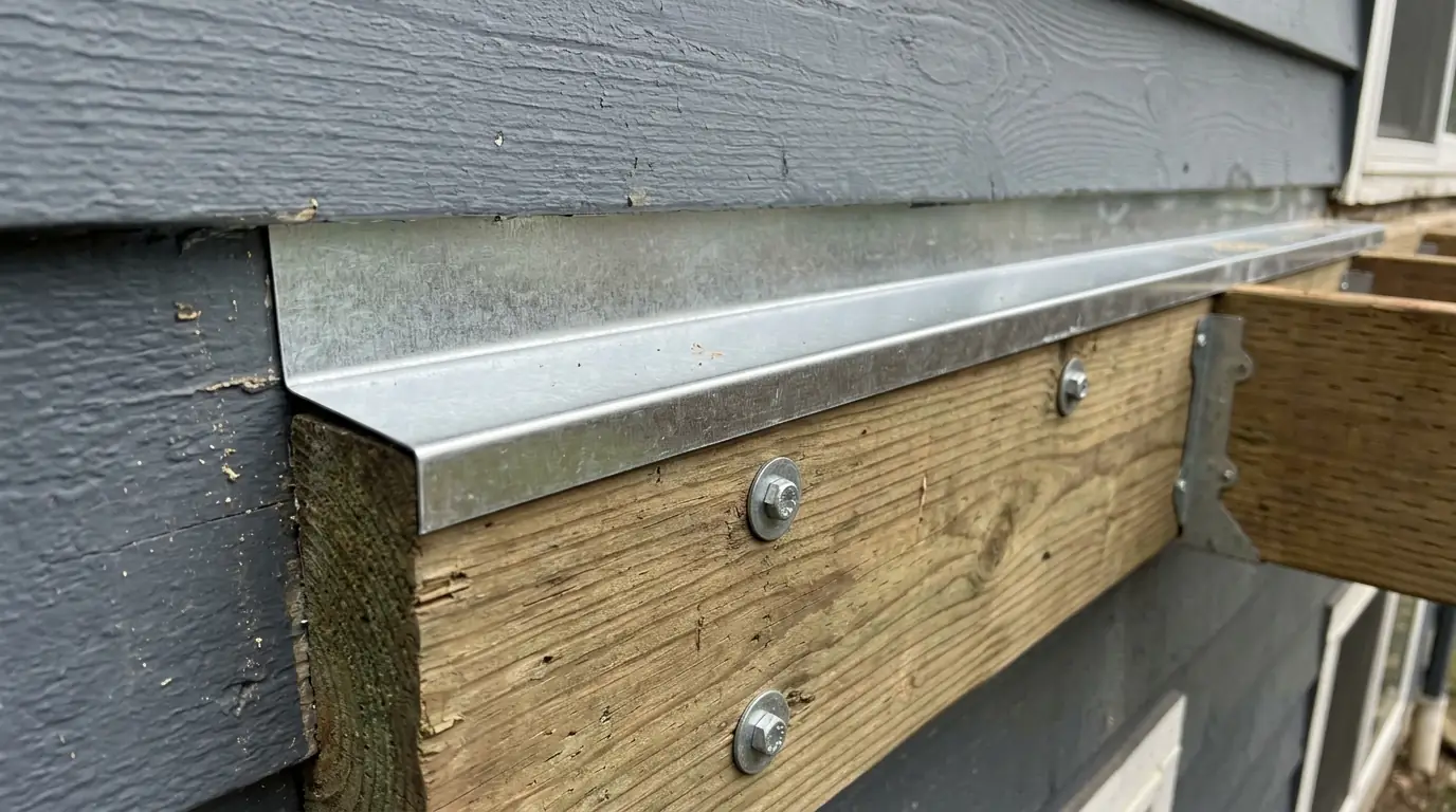 New flashing above a deck ledger